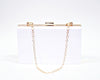 Acrylic clutch bag shoulder bag with removable chain White