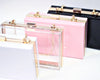 Acrylic clutch bag shoulder bag with removable chain Pink